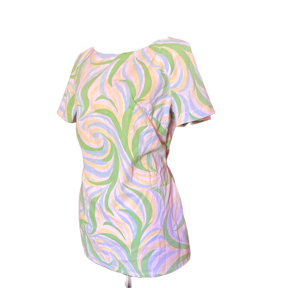 Vintage 60s 70s Homemade Psychedelic Print Tunic Top Sz M / L - Picture 2 of 12